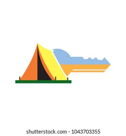 Camping Key Logo Icon Design 