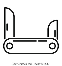 Camping knife icon outline vector. Army multitool. Swiss tool