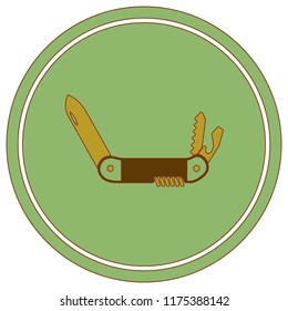 Camping knife icon. Vector illustration