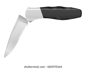 Camping knife on a white background. Vector illustration.