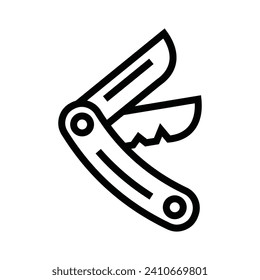 Camping knife outline icons, minimalist vector illustration and transparent graphic element. Isolated on white background