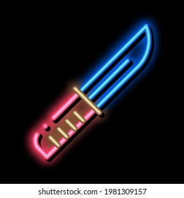 Camping Knife Sign neon light sign vector. Glowing bright icon Camping Knife sign. transparent symbol illustration