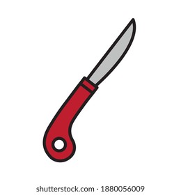 camping knife tool line and fill style icon vector illustration design