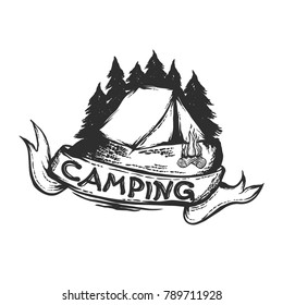 Camping labels vector illustration.