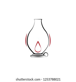 Camping, lamp 2 colored line icon. Simple hand drawn color element illustration. Camping, lamp outline symbol design from camping set