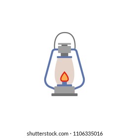 camping lamp colored illustration. Element of camping icon for mobile concept and web apps. Flat design camping lamp colored illustration can be used for web and mobile on white background
