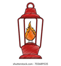 Camping lamp flame
