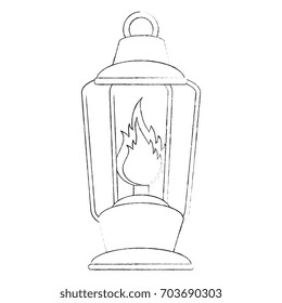 Camping lamp flame