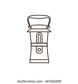 Camping lamp icon isalated on wight background. Outline style vector icon of camping lamp.