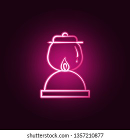 camping lamp neon icon. Elements of travel set. Simple icon for websites, web design, mobile app, info graphics