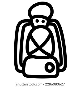Camping lamp vector hand drawing 