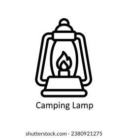 Camping Lamp  vector  outline Design illustration. Symbol on White background EPS 10 File 