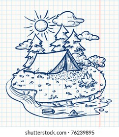 Camping landscape (doodle version)