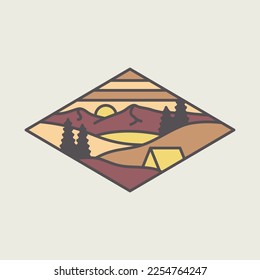 Camping and landscape graphic illustration vector art t-shirt design