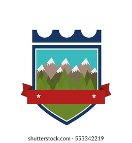 camping landscape isolated icon