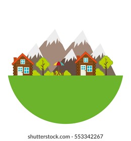 camping landscape isolated icon
