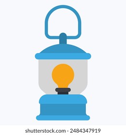 Camping lantern battery powered vector cartoon illustration isolated on a white background.