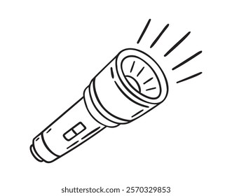 Camping lantern doodle hand drawn icon. Outline drawing line clipart symbol. Vector illustration