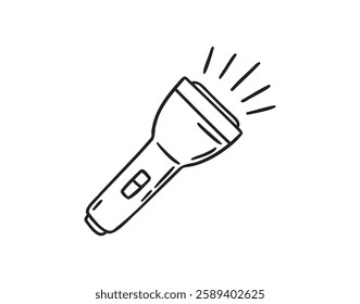 Camping lantern doodle hand drawn icon. Outline drawing line clipart symbol. Vector illustration