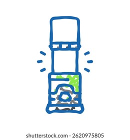 Vector de boceto de icono de doodle de glamping de linterna de camping. signo de glamping de linterna de camping