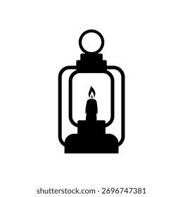 Icono de la linterna que acampa aislado en fondo blanco