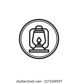 camping lantern icon in line style