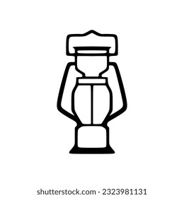 Icono de la linterna de acampada en modo de contorno. Ilustración vectorial de los equipos de campamento de verano al estilo moderno. Recursos gráficos editables para muchos fines.