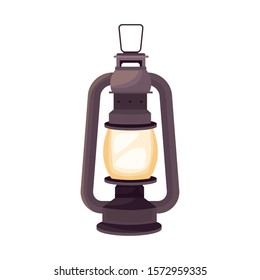 camping lantern icon over white background, vector illustration