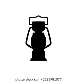 Camping lantern icon in silhouette mode. Vector illustration of summer camp equipment in trendy style. Editable graphic resources for many purposes.