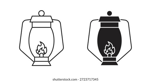 Icono de linterna de camping. Símbolo, ilustración del logotipo. conjunto de iconos gráficos