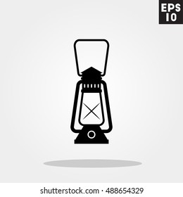 Camping lantern icon in trendy flat style isolated on grey background. Id card symbol for your design, logo, UI. Vector illustration, EPS10.