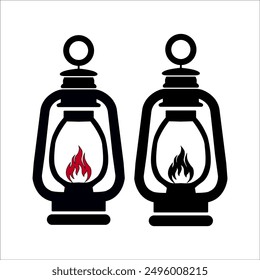 Camping lantern icon. Vector camp lamp. Lamp icon. Eco-friendly camping