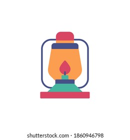 camping lantern icon vector flat design. colored flat icon. isolated on white background
