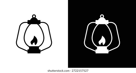 Camping Laterne Symbol Vektorgrafik - Hochwertige schwarze Stil Vektorgrafiken