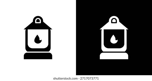 Iconos de linterna de camping diseño de silueta de Vector. Ilustración de Diseño gráfico plano de Vector.