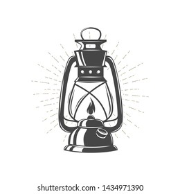 Camping lantern isolated on white. Vector illustration.