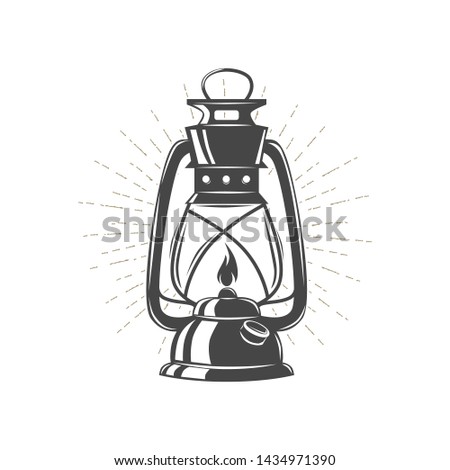 Camping lantern isolated on white. Vector illustration.