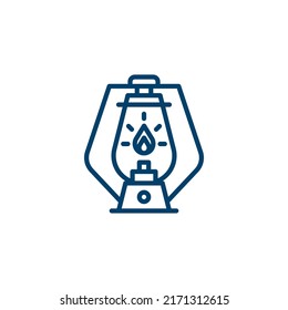 Camping lantern line icon. linear style sign for mobile concept and web design. Outline vector icon. Symbol, logo illustration. Vector graphic
