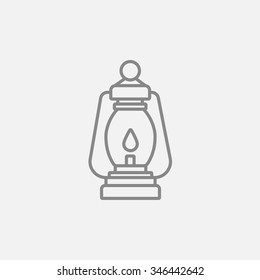 Camping lantern line icon for web, mobile and infographics. Vector dark grey icon isolated on light grey background.