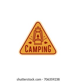 camping lantern logo badge icon vector illustration