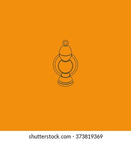 Camping lantern. Oil lantern icon. Gas lamp illustration.
