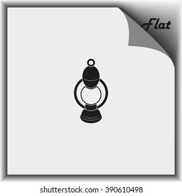 Camping lantern. Oil lantern icon. Gas lamp illustration.