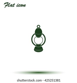 Camping lantern. Oil lantern icon. Gas lamp illustration.