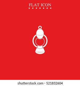 Camping lantern. Oil lantern icon. Gas lamp illustration.