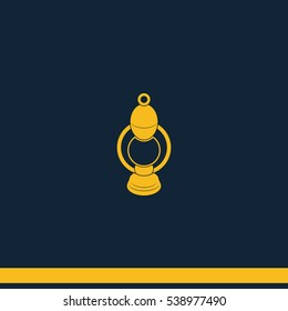 Camping lantern. Oil lantern icon. Gas lamp illustration.