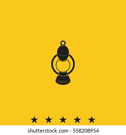 Camping lantern. Oil lantern icon. Gas lamp illustration.