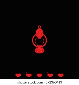 Camping lantern. Oil lantern icon. Gas lamp illustration.