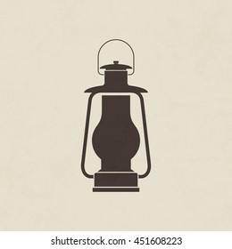 Camping Lantern, Oil Lamp Icon - Vector