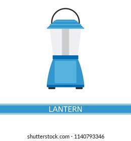 Camping lantern vector icon isolated on white background, in flat style