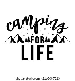 Camping Life Camping Lettering Quote Vector Stock Vector (Royalty Free ...